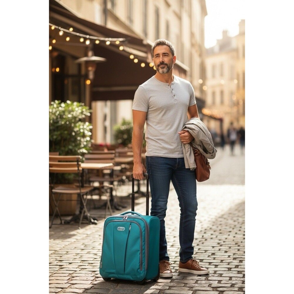eBags TLS Vertical Mobile Office Rolling Laptop Briefcase Bag Luggage Blue